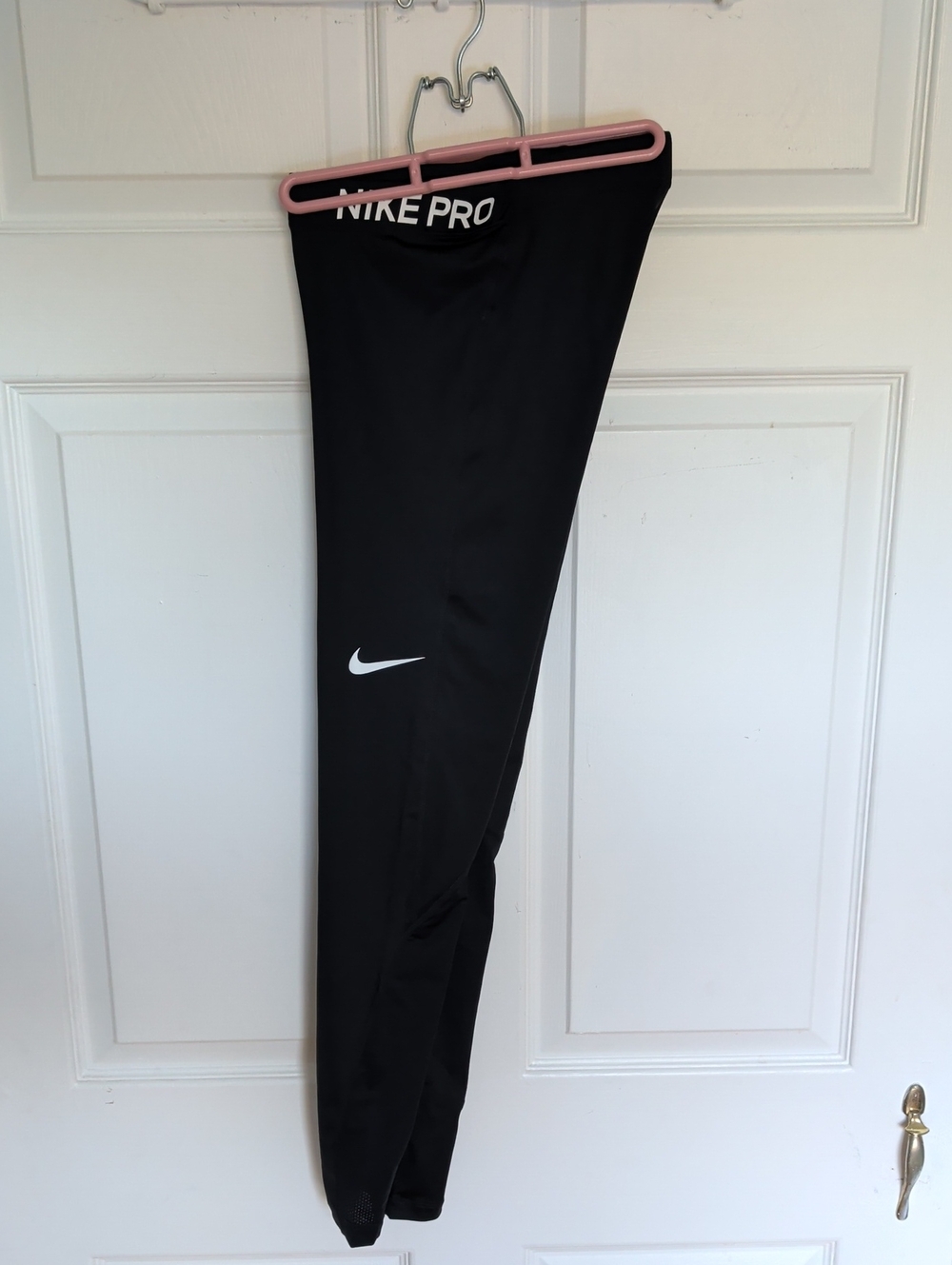 Nike Black Girls' Pro Compression Leggings with White Swoosh